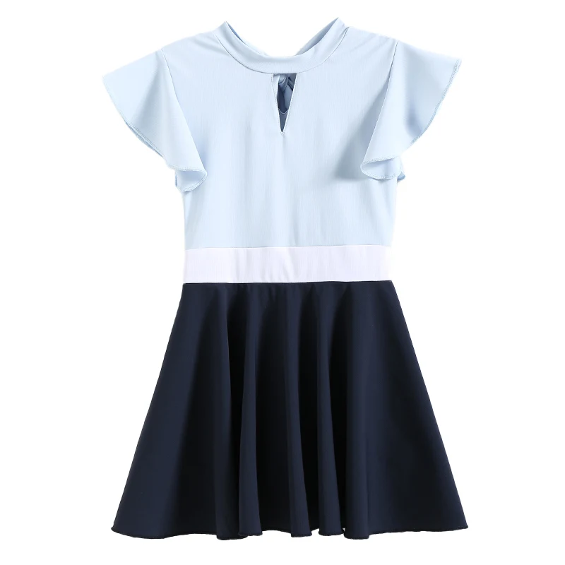 

Tween Girls Swimsuit Child Swimming Suit Students Bathing Wear Little Girls Swimming Dress Baby Swimsuit+UV Protection Set 4-14Y