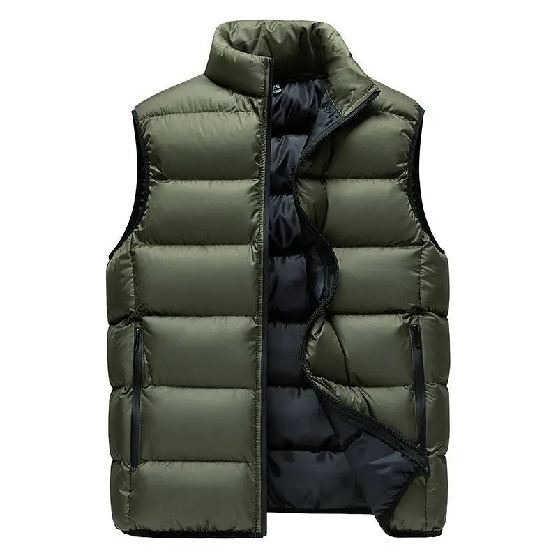 Herren-Winterweste, verdickte Daunen-Baumwollweste, lässig, sportlich, ärmellos, Stehkragen, warme Oberbekleidung, Techwear VT-341