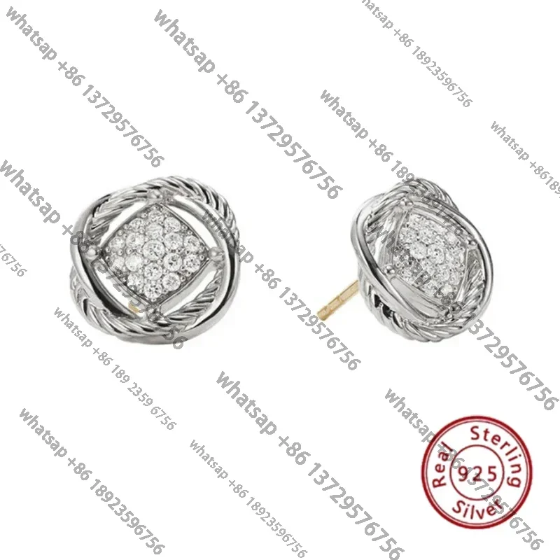 Diverse Selection of S925 Silver DY Earrings with Gemstone Decorations for Party Favors