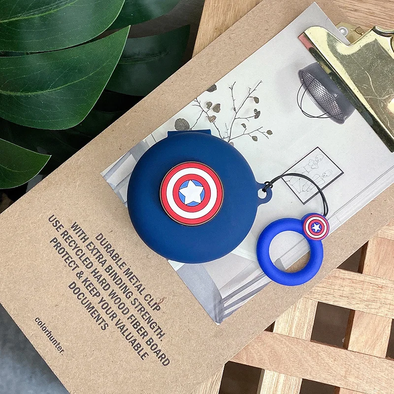 디즈니 마블 이어폰 케이스, OPPO Enco W31 용, 실리콘 무선 블루투스 이어버드, 충전 박스, 끈 포함 보호 커버