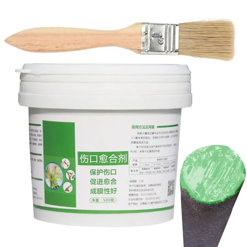 500g Tree Grafting Paste Tree Wound Sealer With Brush Bonsai Cut Paste Wound Healing Agent Smear Plant Glue Adhesion Agent