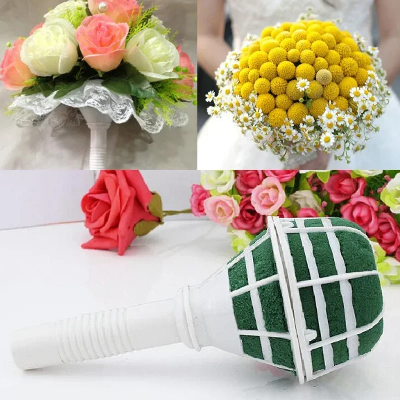 Wedding Bridal Rose Floral Foam Bouquet Handle Flower Holder Decoration DIY Gadgets Fashion Party Supplies 3