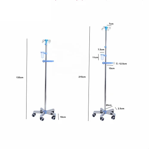 

Stand Iv Pole Medical Equipment Hospital Furniture Stainless Steel I.V. Pole Adjustable