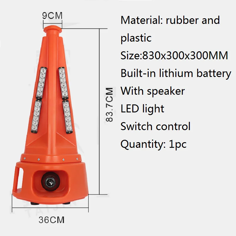 

Rechargeable acousto-optic alarm cone barrel LED explosion and flash warning light for rush repair construction of high-speed tu