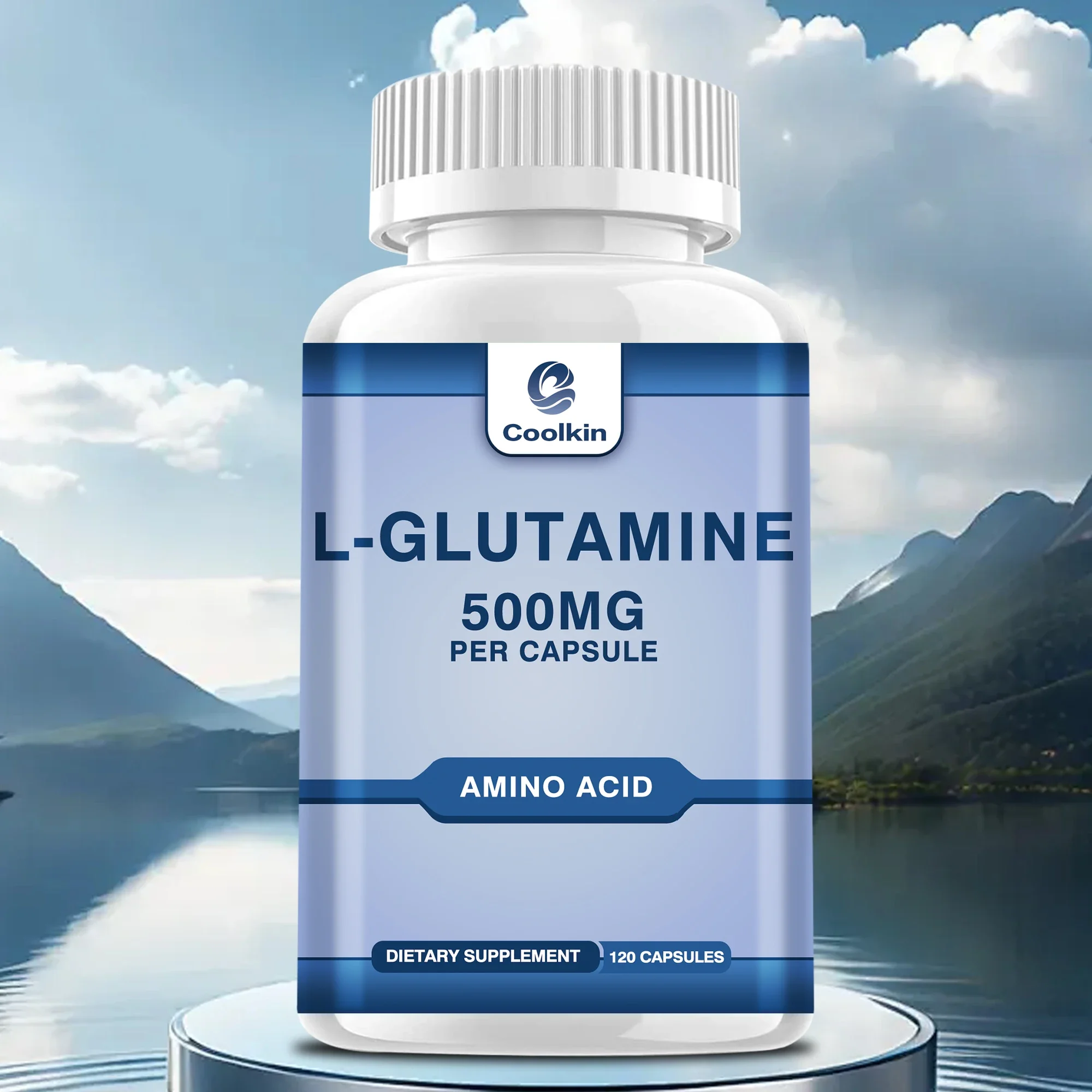 L-Glutamine 500 ملغ - يعزز نمو العضلات والانتعاش، ويحسن المناعة - 120 كبسولة