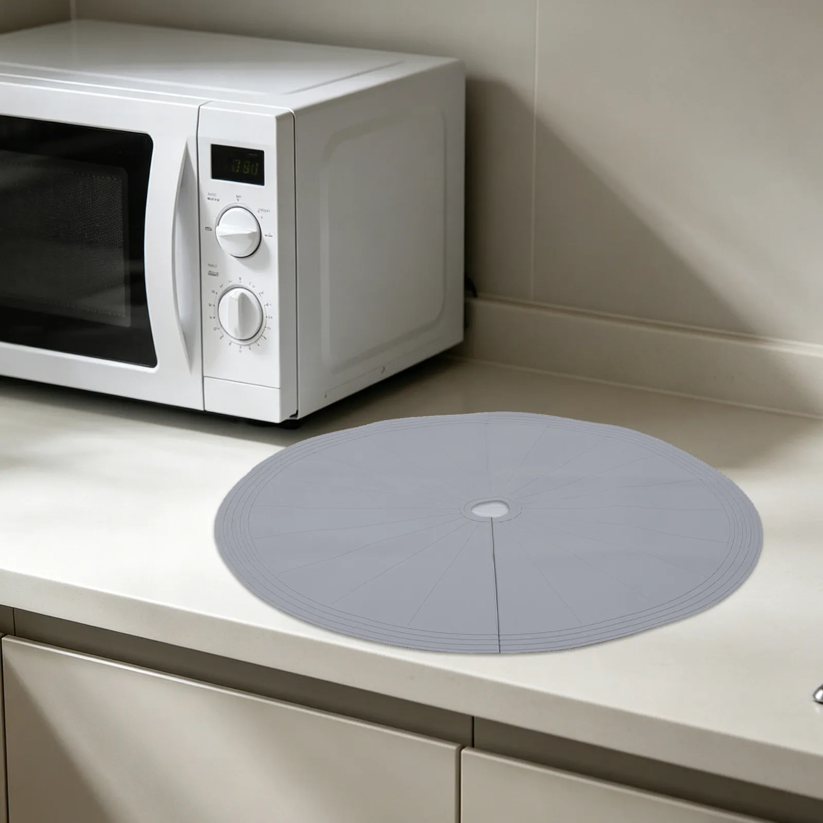 Full Round Lazy Susan Silicone Shelf Liner Non Slip Heat Resistant Kitchen Cabinet Mat 60x60cm Waterproof Corner Cabinet Fridge