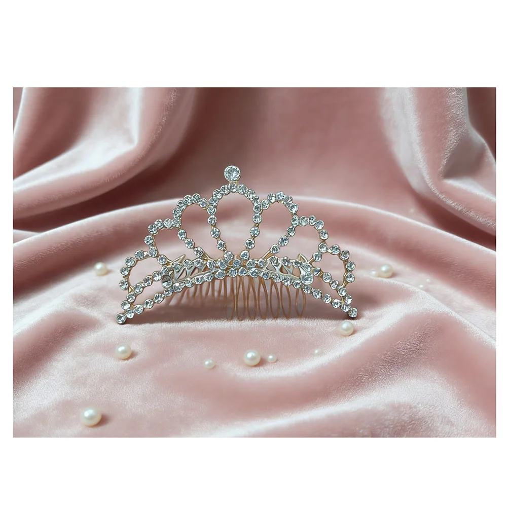 Elegant Crystal Princess Crown Hair Headband With Diamond Rhinestone,Princess White Headdress Ballerina Ballet Headpiece