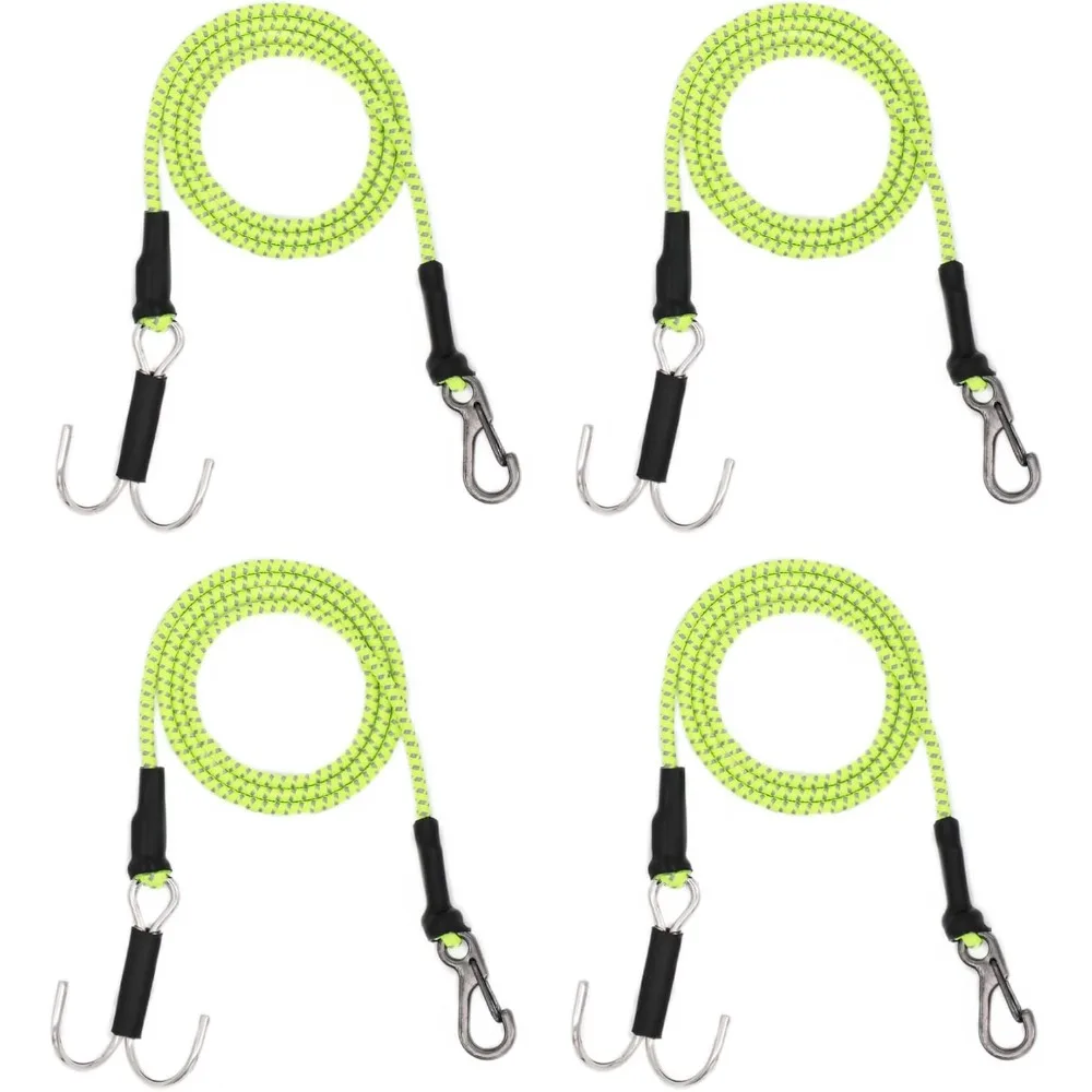 AMK 4Pcs 28in1/10Scale Elastic RC Crawler Tow Ropes with Hook&Kinetic Winch Straps for Axial SCX10TRX6TRX4 Gen7 Gen8 RC Car Boat