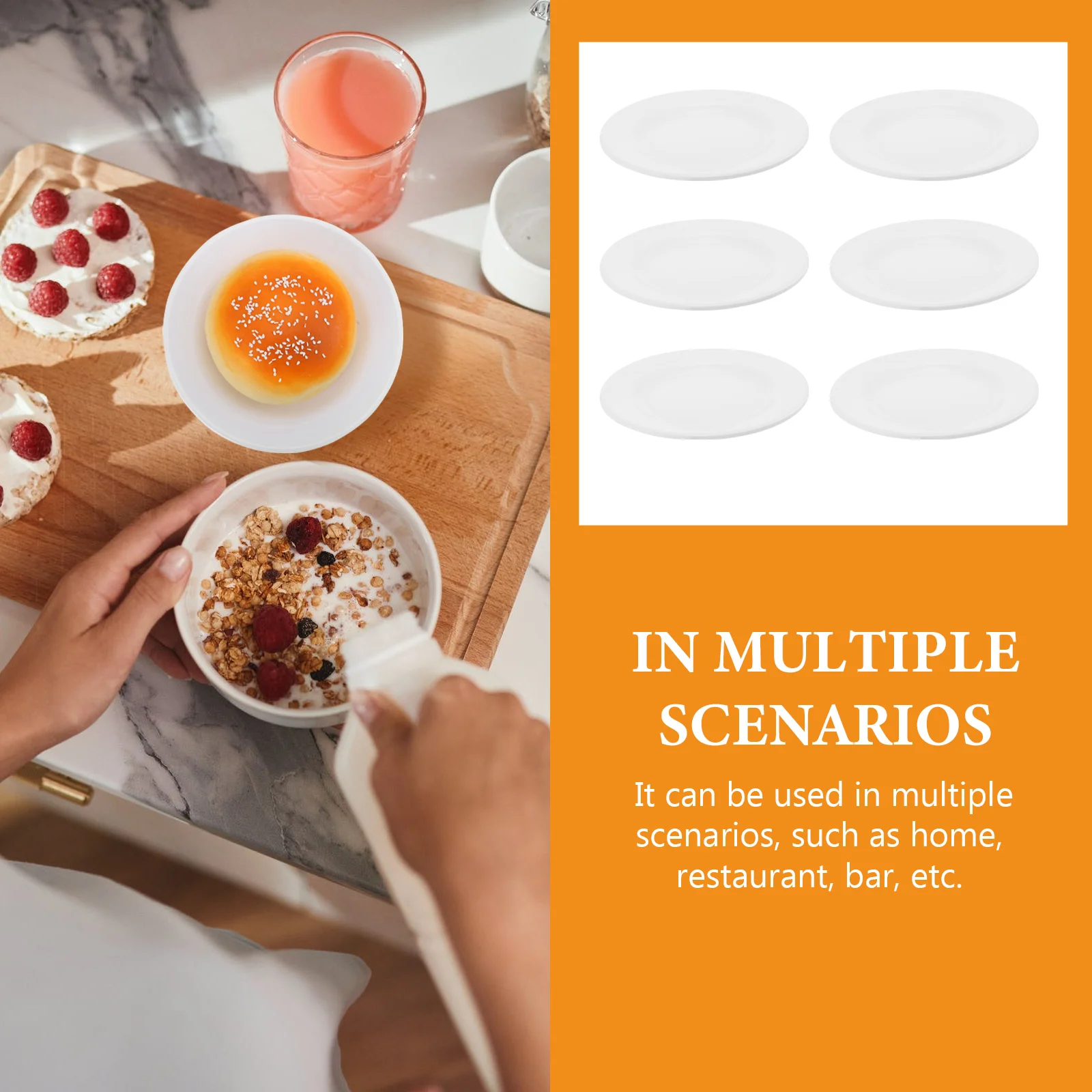 

6 pcs Snack Plates Food Tray For Cake Pastry Fruit Serving Practical Portable Dessert Plate Melamine Storage Tray Kitchen