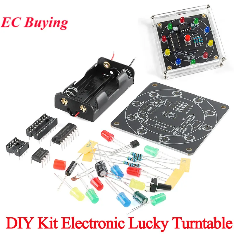 Elektronische NE555 CD4017 Wheel Of Fortune DIY Kit Glück Plattenspieler Schweißen Training LED Blinklicht Rotary Suite Spaß Geschenk Spiel