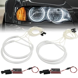 4x 131mm 146mm CCFL LED WHITE For BMW E46 Daytime Running Light Headlight Angel Eyes Lamp Circle Ring Car Accessories