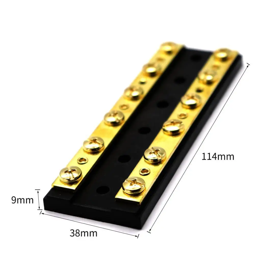 Double Bus Bar Brass Power Junction Distribution Block Marine Accessories for Boat Electric Panel