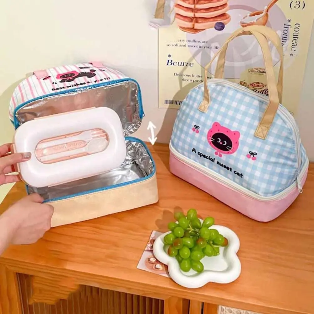 

Cartoon Cartoon Cat Lunch Bag Lightweight Large Capacity Korean Style Handbag Fashion Design Handheld Bag Small Tote Bag Girls