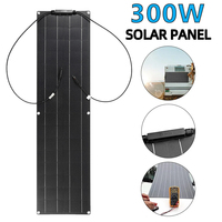 300W Solar Panel 18V PET/ETFE Flexible Monocrystalline Solars Plate Cell Battery System Kit for Marine Camping Boat RV Outdoor