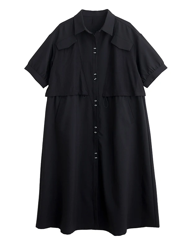 k Sle Long irt Dr Women's Faion Slimming High-End Large Size Spring Summer New Arrival Korean Sle Loose Waist