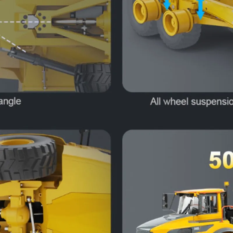 

Toy Metal DoubleE 1/16 Remote Control Articulated Dumper 6WD Electric 10KG Load Capacity Openable Door Radio Control Truck Model