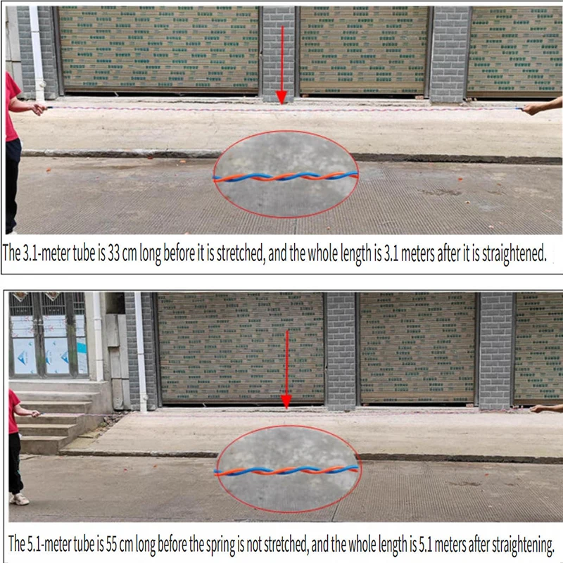 شعلة لحام صغيرة متصلة بأنبوب تلسكوبي زنبركي 2 لتر مسدس لحام محمول PU صف مزدوج أنبوب الأكسجين الأسيتيلين #4