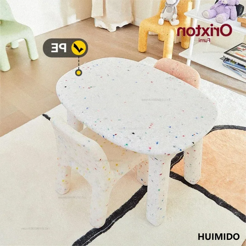 Kids Study Table And Chairs Set Backrest Cute Low Stool Small Kindergarten Outdoor Plastic Strong Durable Table Furniture Set