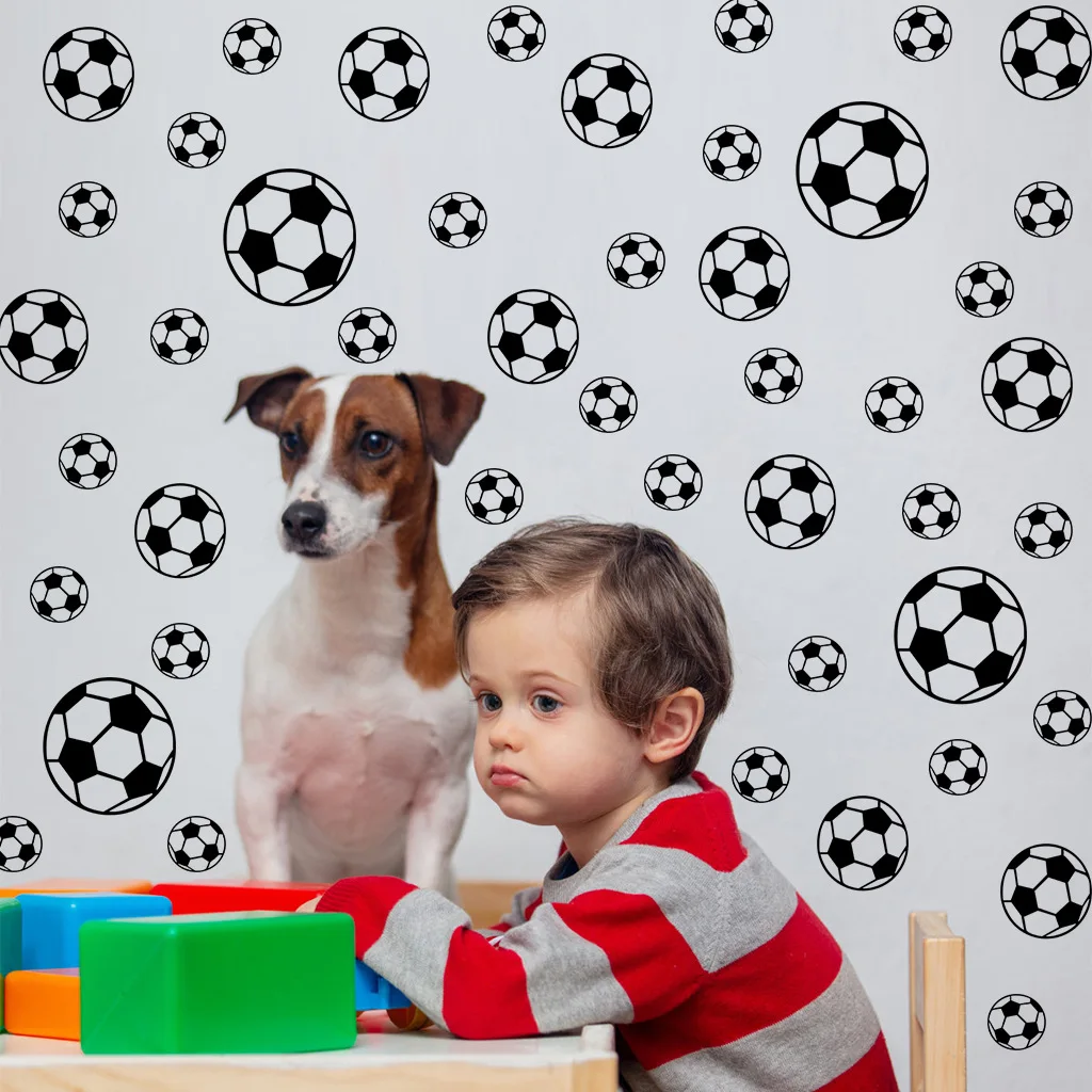 43Pcs Football Wall Stickers For Children's Room Kids Bedroom Baby Room Decor Wallpaper Removable