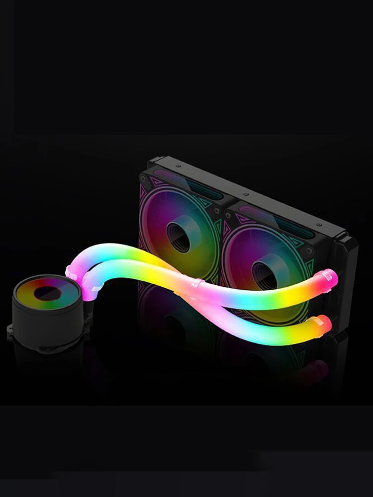 2 PCS Selang Silikon Bercahaya 5V 3PIN ARGB Pendingin Air Radiator Tabung Aura Sync Soft Tube ARGB Vest untuk Casing Komputer