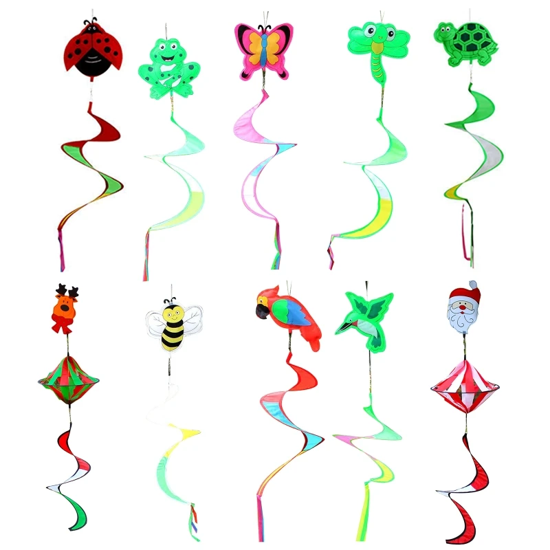 Animal  Rotating Wind Strip Windmill Hanging Wind Spinner Toy for Outdoor Kindergarten Garden Decoration Party