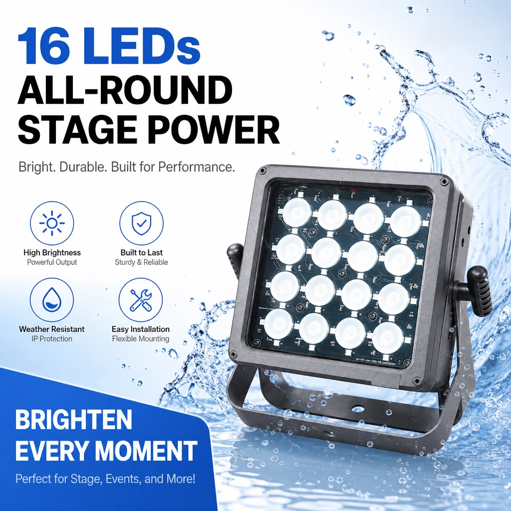 Sunart Splice 16*10W Cube LED Par WaterProof IP65 Case with RGBW 4 in 1 Colors For DJ Disco Night Clubs Bars Wedding DMX Fixture