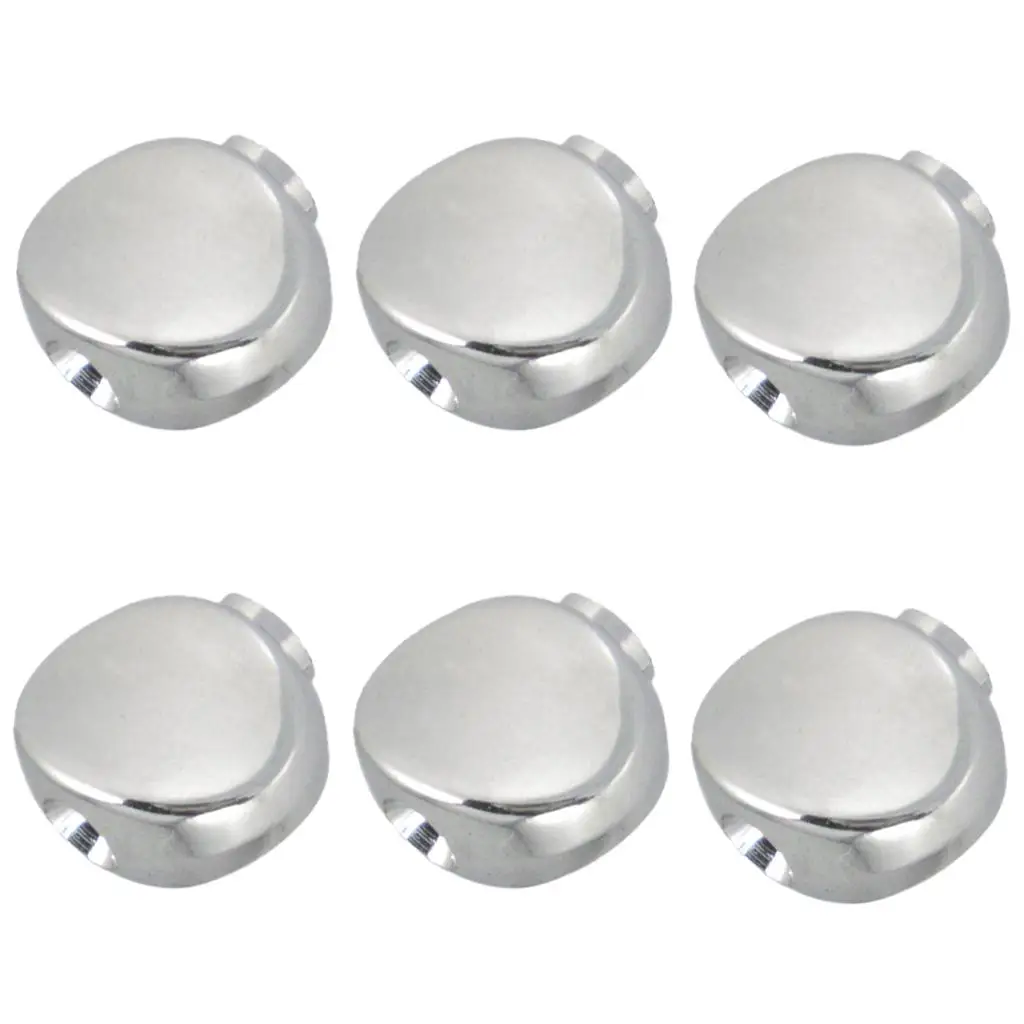 6 Pcs Zinc Alloy Guitar Strings Button Tuning Pegs Heads Concave Type