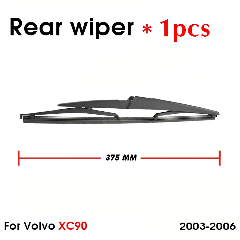 KOSOO Auto Rear Blade For VOLVO XC90,375 mm 2003-2006 Rear Window Windshield Wiper Blades Arm,Car Styling Accessories