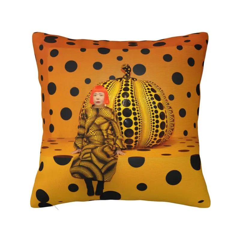 Yayoi Kusama Pumkin Cushion Covers Abstract Art Velvet Nordic Throw Pillow Case for Sofa Home Decor