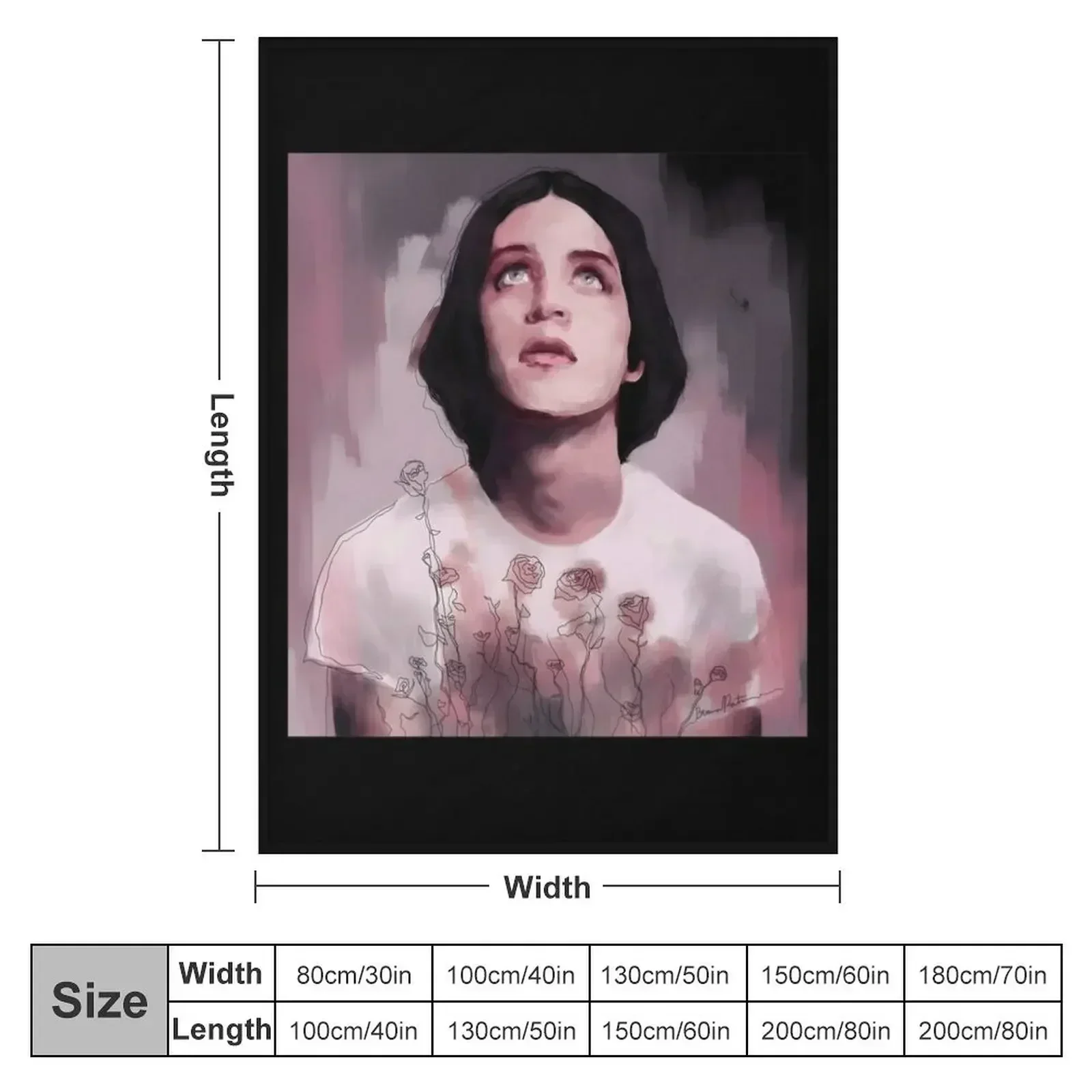 Brian Molko digital painting Throw Blanket couch cozy soft plush fuzzy picnic outdoor blanket