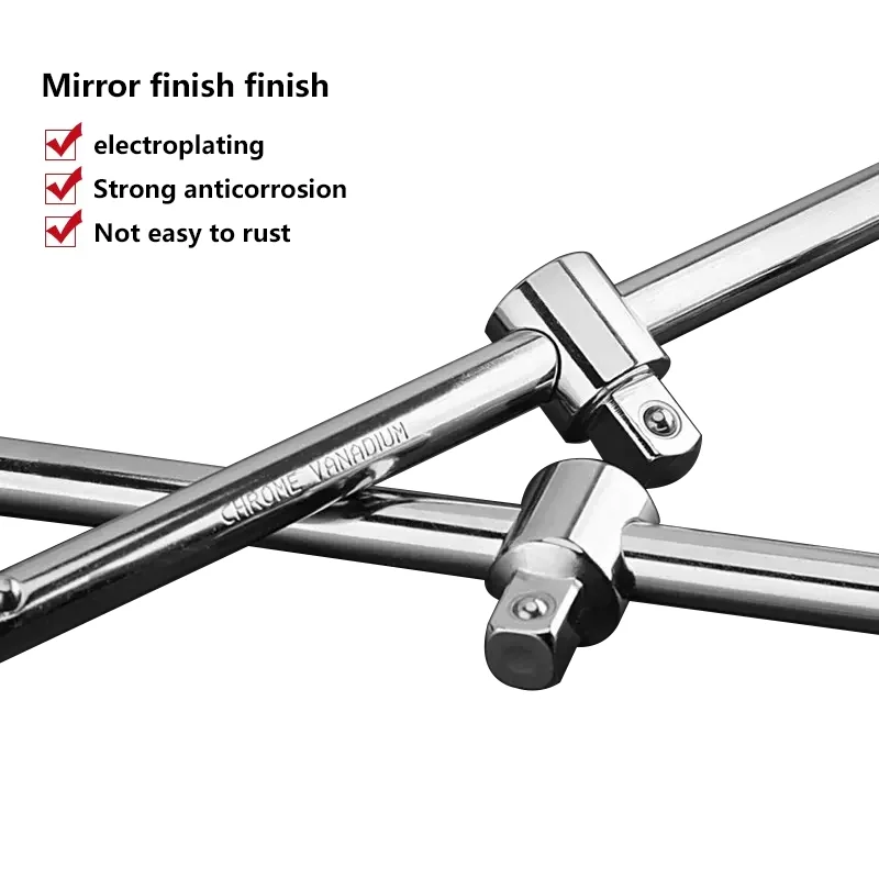 Crv Material Drive Socket Wrench, Extensão Deslizante T Bar, Auto Repair Tools, Manga Slide Bar, Força Aplicando Rod Pipe, 1,4, 3,8, 1,2