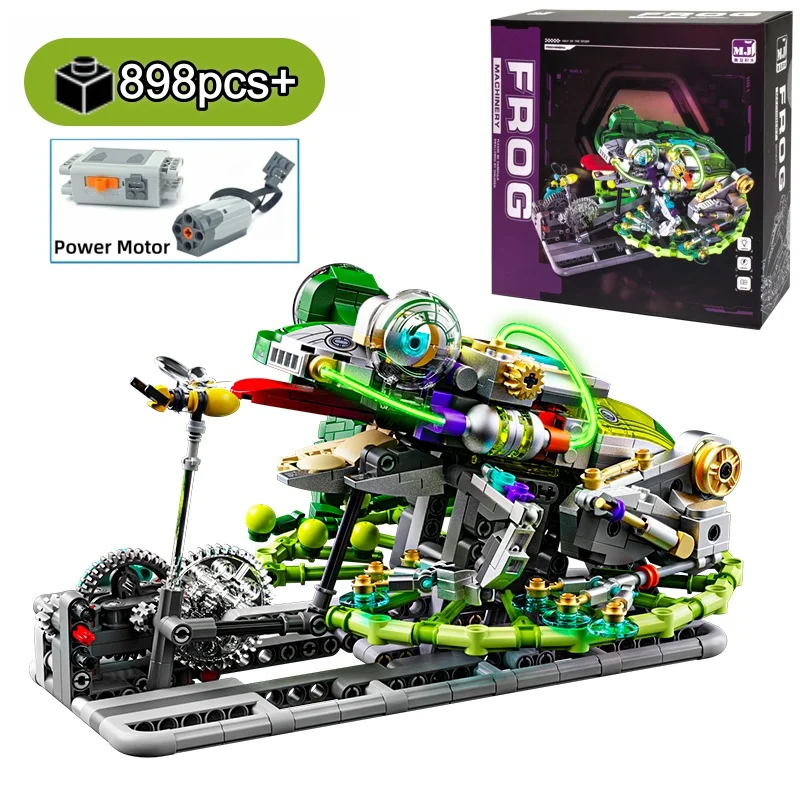 

НОВИНКА 2026: Механический конструктор-лягушка, модель насекомого, строительные блоки, мотор, свет, подарок для ребенка на день рождения