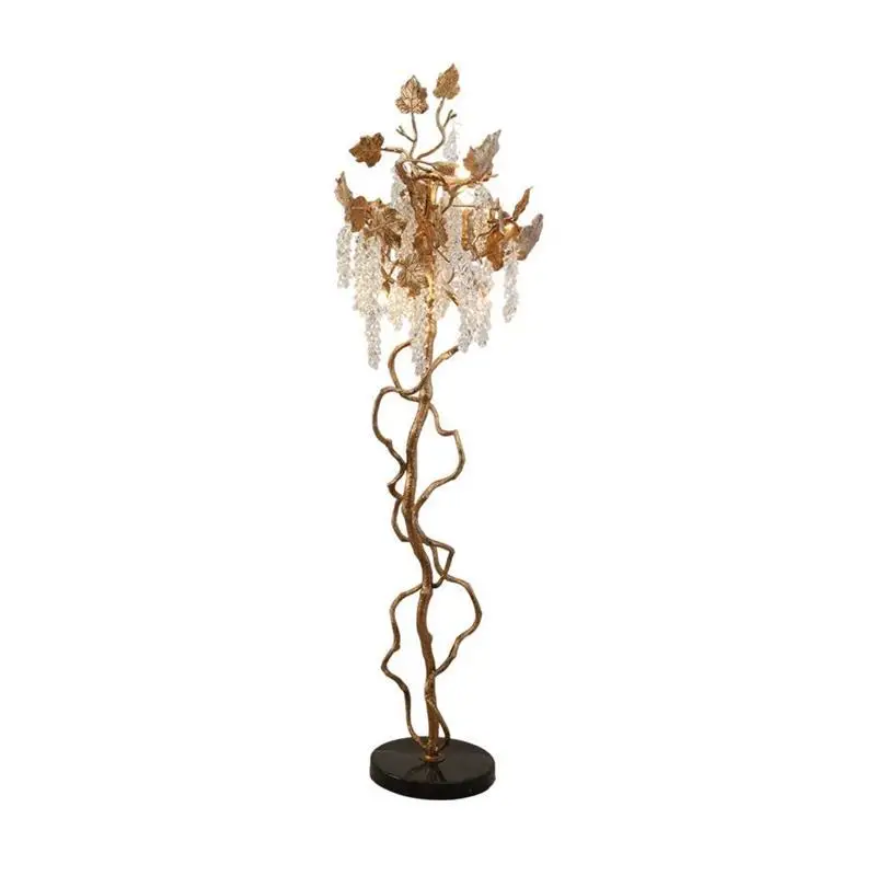 

American light luxury all copper floor lamp living room study bedroom art creative designer grape atmosphere floor lamp