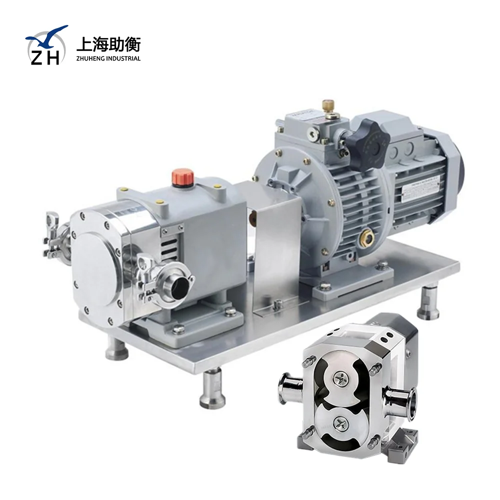 High Quality Removable Food Grade Grease Gel Syrup Lobe Pumps Stainless Steel Mini Rotary Mobile Shampoo Lobe Pump