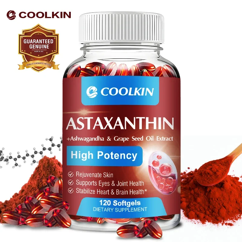 Supplément confortable d'axanthine, contient de l'huile de raisin E1, de l'huile AMP et de l'huile MCT pour soutenir le système immunitaire et la santé articulaire