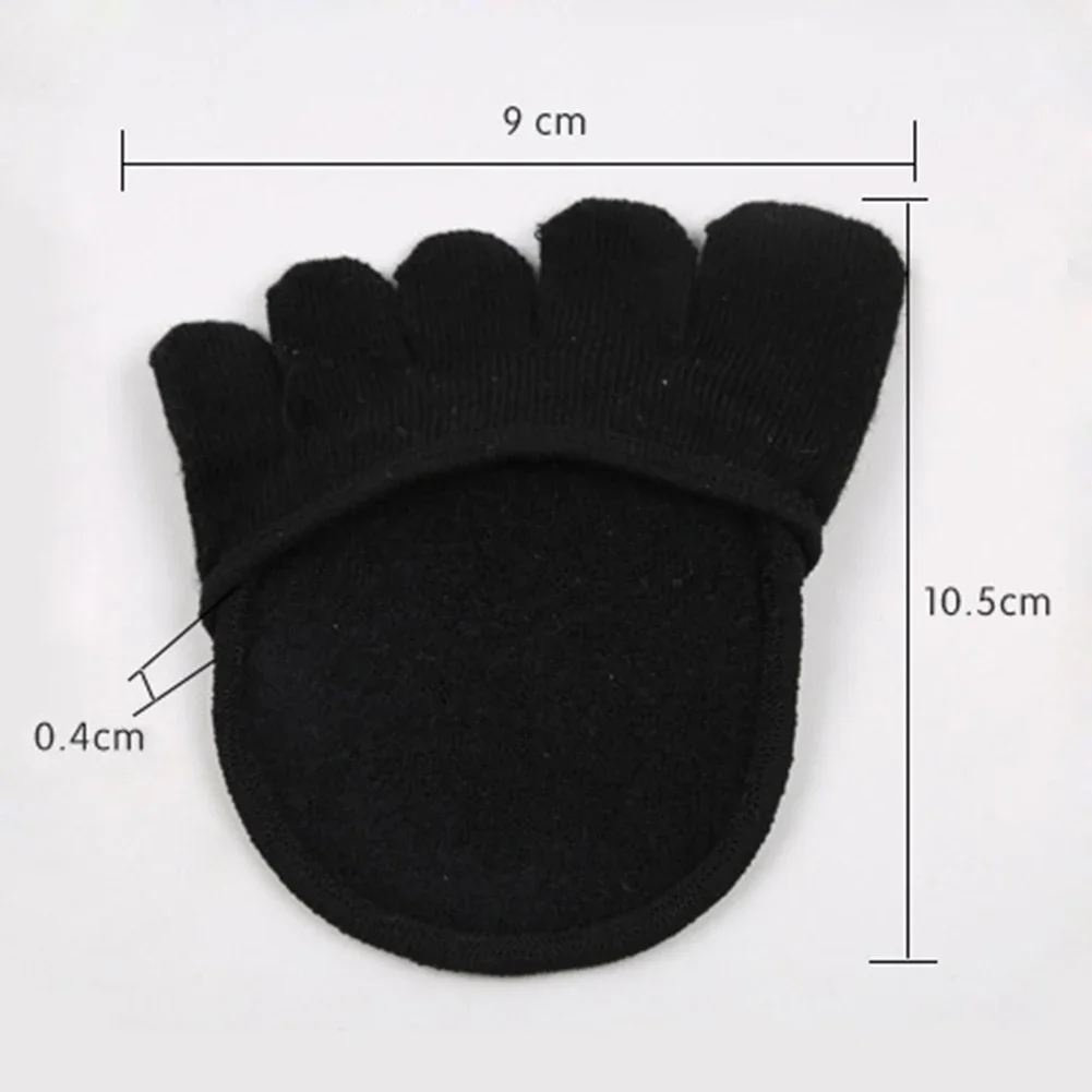 1/2/3 Paar Baumwolle Fünf Zehen Socken Halbe Einlegesohlen Pads Kissen Vorfuß Unterstützung Unsichtbare Flache Anti-rutsch Socken Fuß Schmerzen Relief