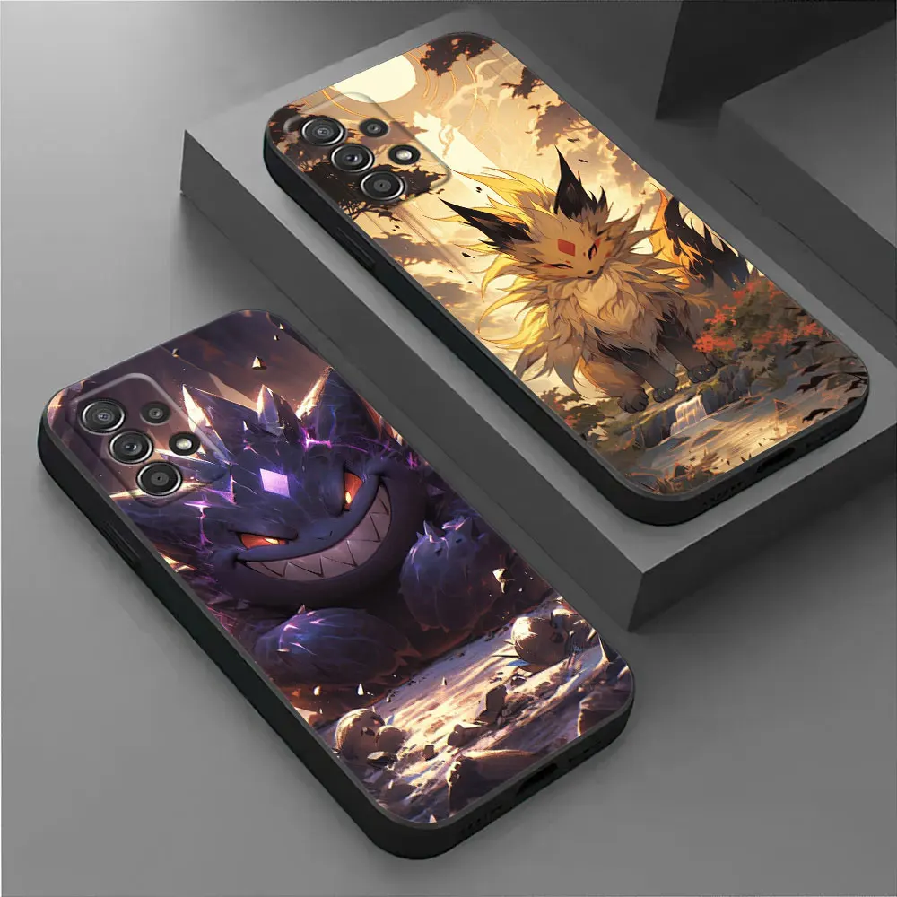 P-Pokemons Gengars Jolteons Charmanders Anime Case For Samsung A17 A27 A57 A37 A07 A55 A54 A34 A35 A25 A15 A56 A36 A26 A16 Cover