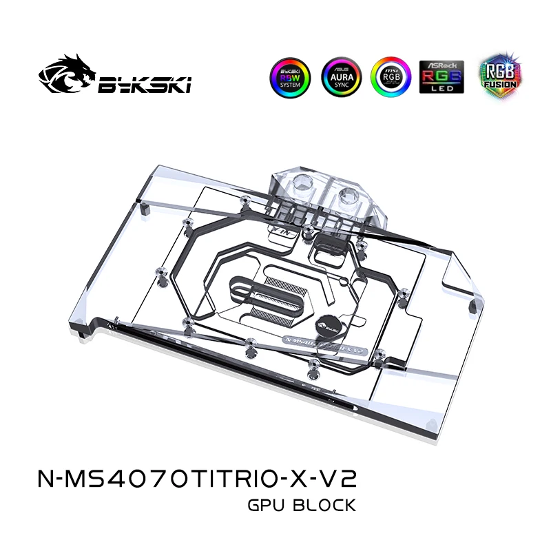 Imagem -03 - Bykski Gpu Water Block para Msi Geforce Rtx 4070 ti Suprim 12g Placa Gráfica Sistema de Refrigeração Radiador de Cobre N-ms4070titrio-x-v2