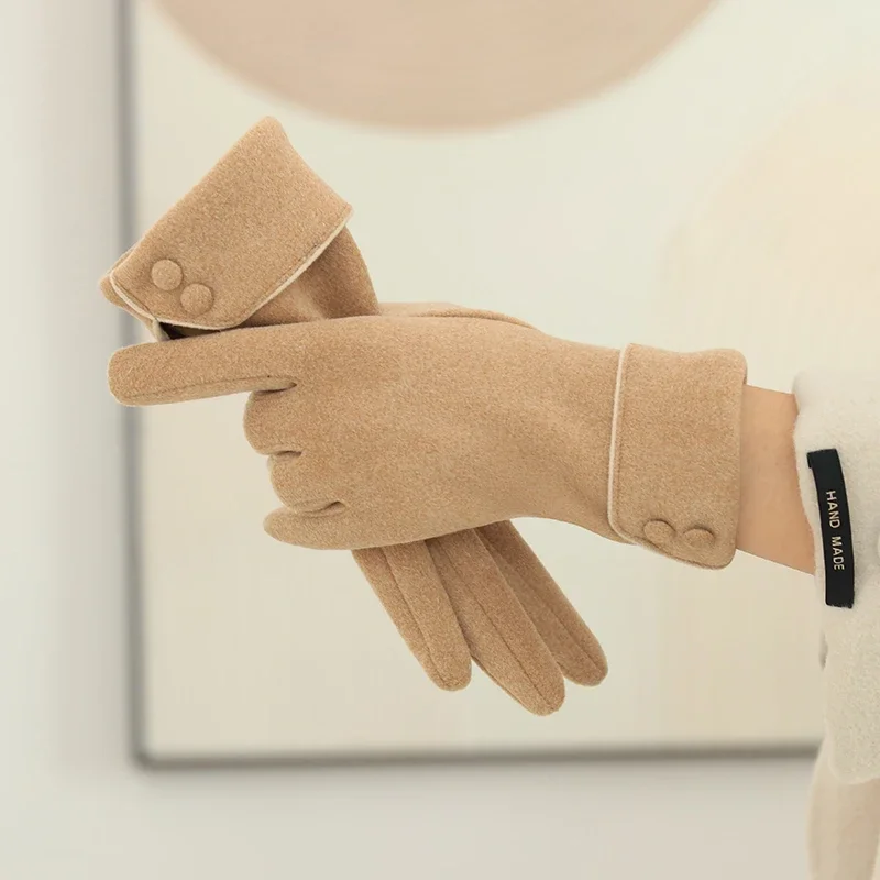 1 paio di guanti caldi da donna adatti per donna, con fodera in pile, antivento e resistenti al freddo, disponibili in più colori