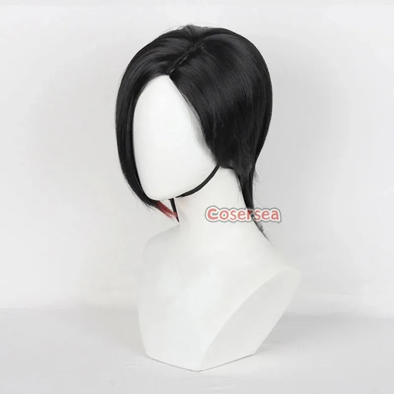 Cosersea Arcane Vi pelucas de Cosplay LOL Temporada 2 Arcane Vi 45cm de largo liso negro mezclado rojo Cos peluca pelo sintético resistente al calor