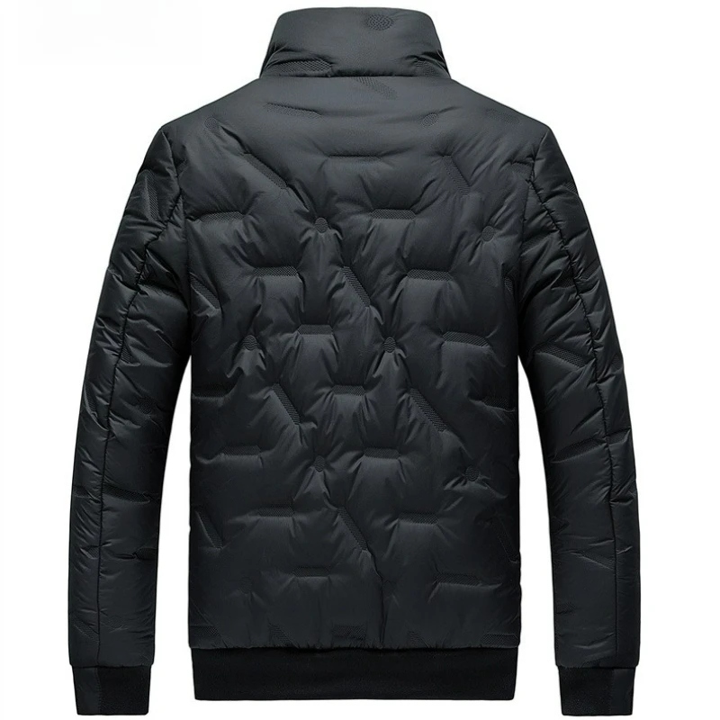 بالإضافة إلى حجم الرجال سترة مبطنة الراحة العمل في الهواء الطلق سميكة الدافئة مبطن السترات الأزياء الوقوف طوق معطف الشتاء القطن خفيفة الوزن #5