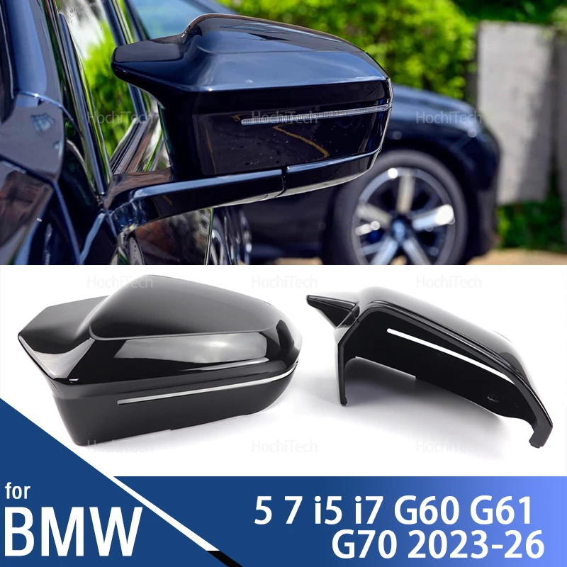 

Black Mirror Shell Rear View Mirror Cover Replacement Style Side Wing Mirror Caps for BMW 5er 7er I5 I7 G60 G61 G70 LHD