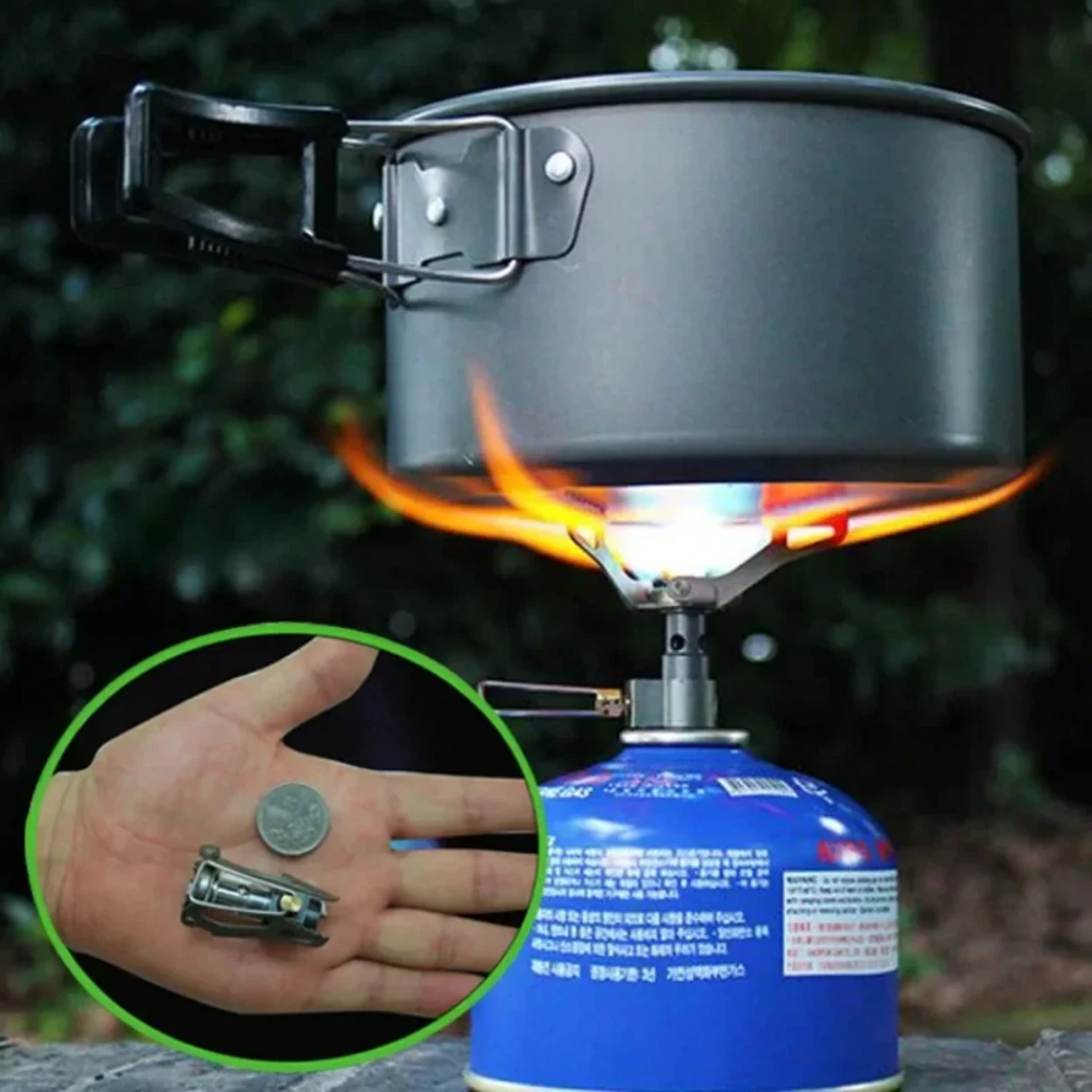 25g Mini Gas Stove Burner Portable All-in-One Outdoor Ultra Lightweight Camping Hiking Folding Stove Camping Cooker Brs-3000t