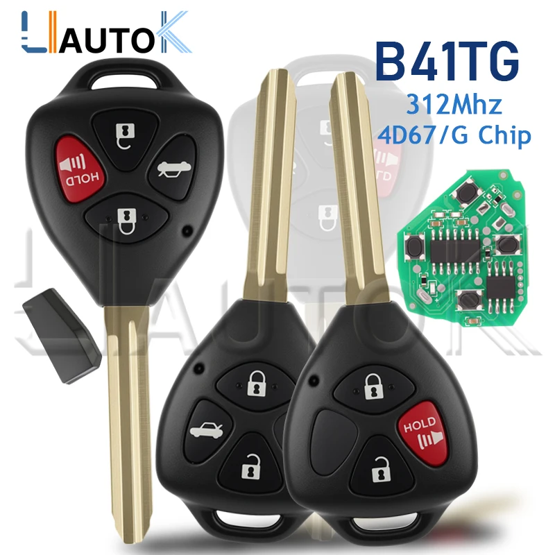 

B41TG Remote Car Key For Toyota Scion TC XD Hilux Yaris Vitz 2584A-B41TG 4D 67 G Chip 312Mhz Smart Car Key 2/3/4 Button MOZB41TG