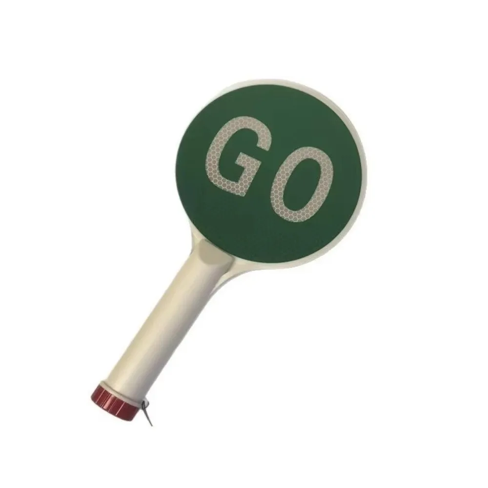 Double-Sided Handheld Stop Sign Portable Reflective Traffic Warning Sign Round Waterproof Parking Command Sign Classroom Safety
