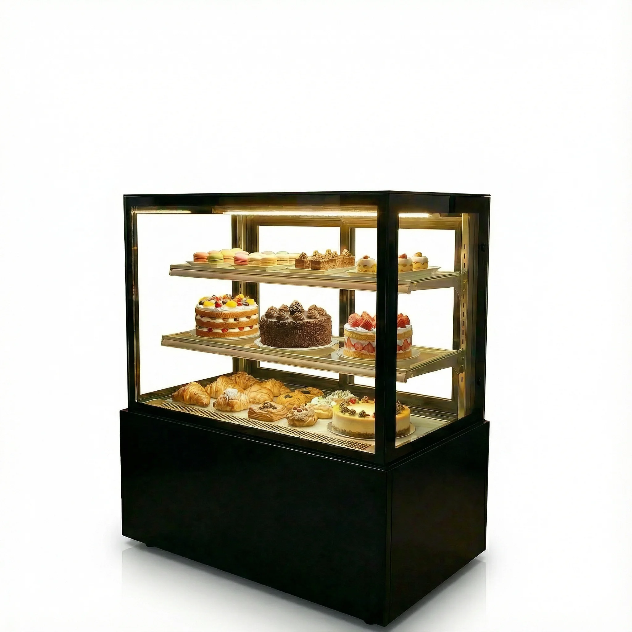 

rd-Cooler Chiller Patisserie Showcase Cake Display Refrigerator Display Fridge for Pastry Bread Cake Showcase in Supermarkets#