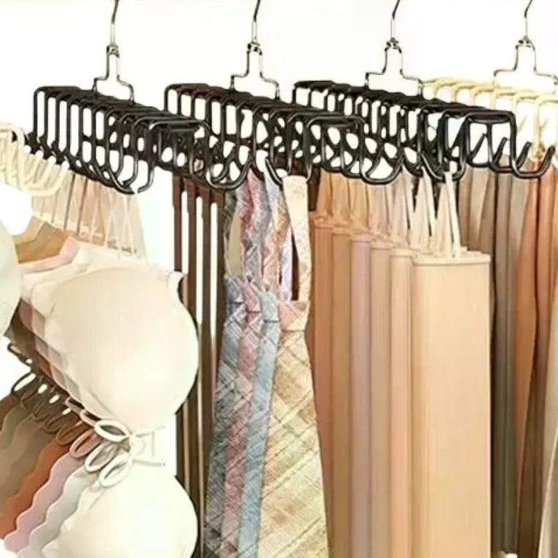 Anti-Slip 20-Hook Clothes Hanger 360° Rotating Organizer for Underwear Scarves Socks Travel Dorm Home Use