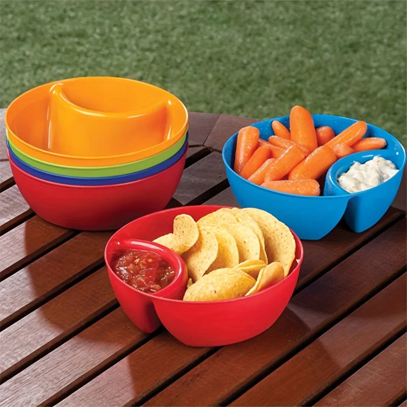 Unbreakable French Fries Bowls, Chip Bowl, Snack Bowl Divided Bowl Dipped In Sauce Bowl Seasoning Cup, French Fries Cups
