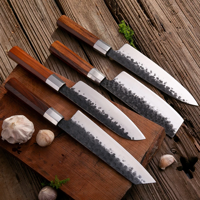 Grandsharp Professional Kitchen Knife Set Chef Knives Santoku Nakiri Kiritsuke Cleaver Gyuto Utility High Carbon Steel Cooking