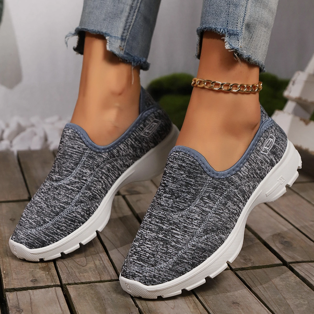 

Platform Sneakers Women Shoes Autumn Slip-on Womens Lightweight Jogging Vulcanized Shoes Outdoor Breathable Women's Casual Shoes